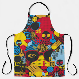 Tablier Abstrait motif sans couture avec femme noire. digi