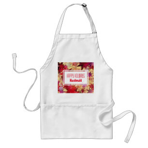 Tablier Abstrait Red Stars HAPPY HOLIDAYS Personnalisé