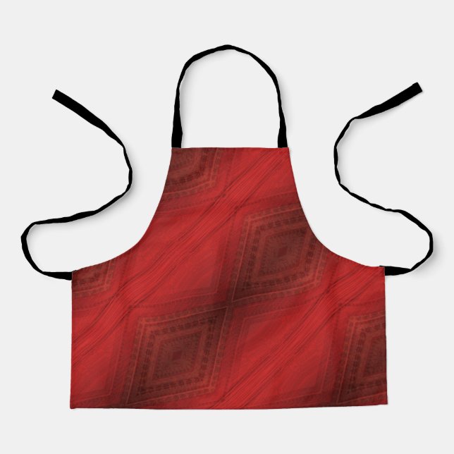 Tablier Acceptation | Motif de Boho Eclectique Rouge (Recto)