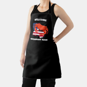 Tablier Accueil moderne Red crab Louisiane USA flag name