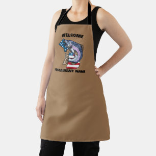 Tablier Accueil moderne saumon Michigan plan flag USA nom