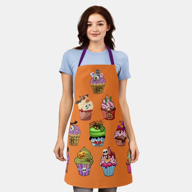 Tablier Acheter Halloween Cupcake Aprons, Halloween Cupcak (Porté)