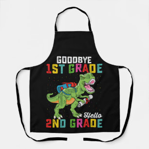 Tablier Adieu 1ère année Bonjour 2e année T Rex Dinosaur