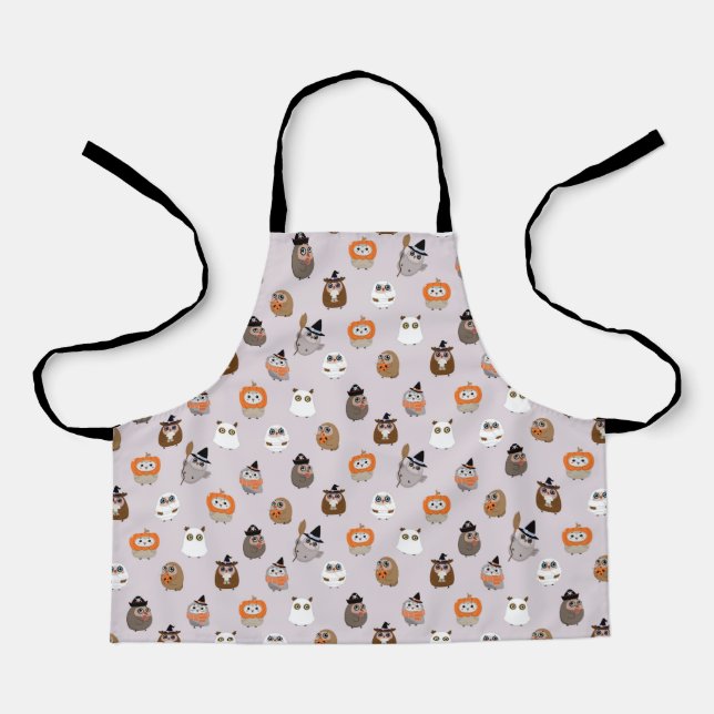 Tablier Adorable Chouette d'Halloween Motif (Recto)