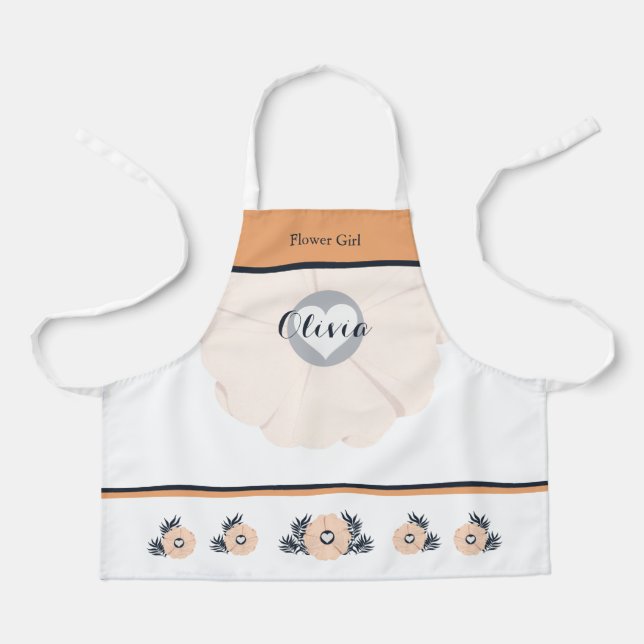 Tablier Adorable Fleur Fleur Apron Floral avec Coeur (Recto)
