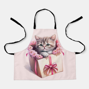 Tablier Adorable Kitten dans une boîte Cadeau d'anniversai