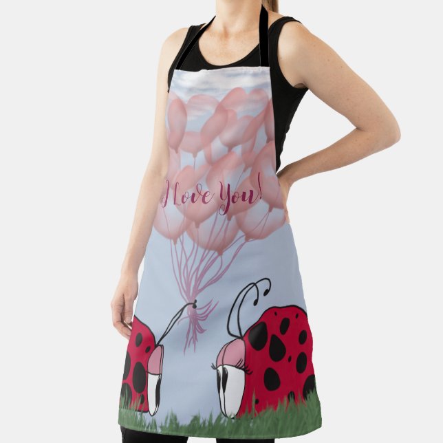 Tablier Adorable Ladybug Avec Joli Bouquet De Balloon Rose (Insitu)