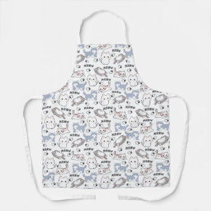 Tablier Adorables chatons dodus et cœurs Meow