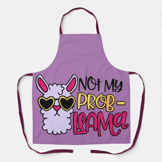 Tablier Adorables Love Love Not My Probllama Purple (Recto)