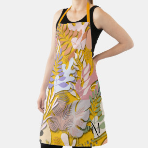 Tablier Adulte : Feuille Abstrait (orange)