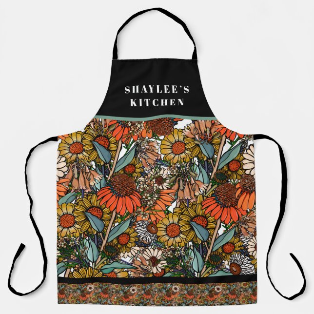 Tablier Aéron de jardin Fleur sauvage australien personnal (Recto)