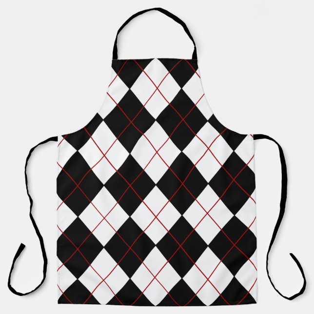 Tablier Aéroport d'allumage du Jacquard noir et blanc (Recto)