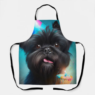 Tablier Affenpinscher fête le gâteau des ballons d'anniver