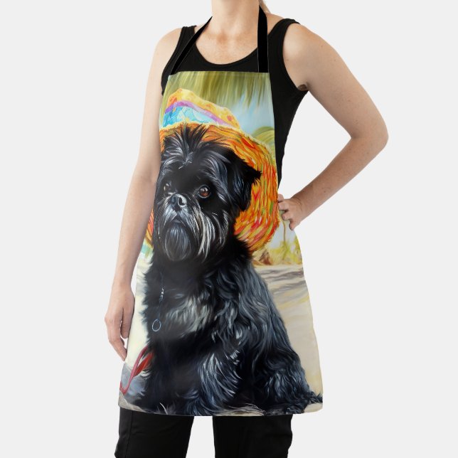 Tablier Affenpinscher sur la plage, cadeau d'été pour les  (Insitu)