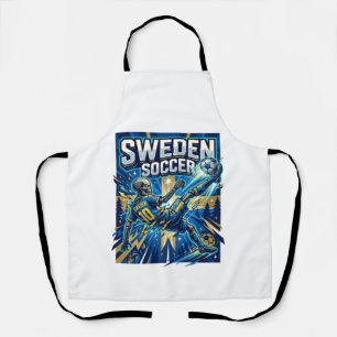 Tablier Affiche de style squelette de football suédois Nat