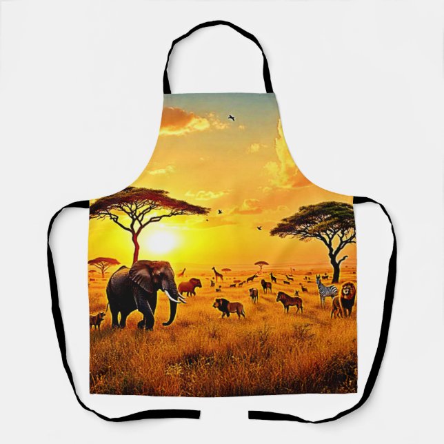 Tablier African Sunset Safari Majesty Design (Recto)