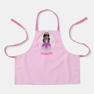 Tablier Afro-Américaine Princesse Fille Rose Personnalisée
