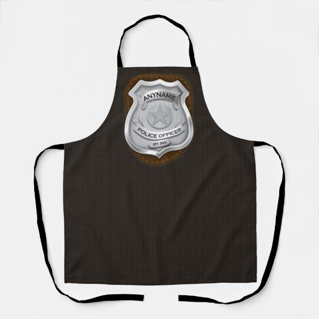 Tablier Agent de police personnalisé Sheriff Cop NAME Badg (Recto)