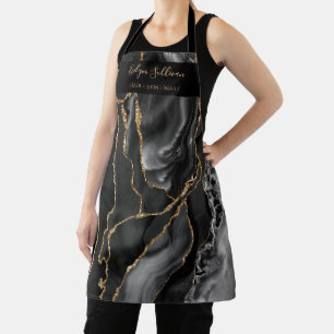 Tablier agneau en or noir esthétique apron professionnel