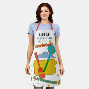 Tablier Aimer Cuisiner Chef Cuisine Ustensiles Personnalis