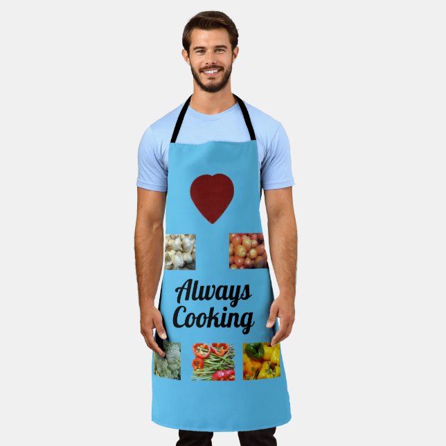Tablier Aimer Toujours Cuisine Tout-En-Dessus Imprimer Tab (Porté)