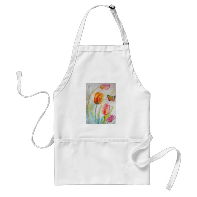 Tablier Aire d'eau Tulip Fleur Floral Art Cuisine Apron (Devant)