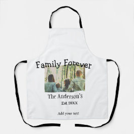 Tablier Ajouter le nom de famille photo année rustique vin