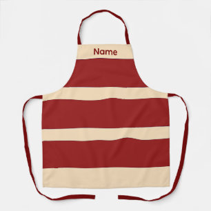 Tablier Ajouter Nom Dk Rouge + Bandes Crème Kitchen Crafts