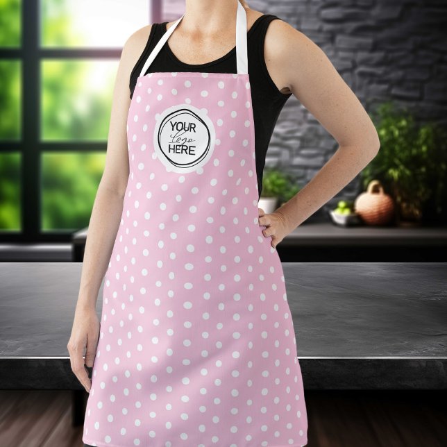 Tablier Ajouter votre Cuisine de cuisson Logo Rose (Créateur téléchargé)