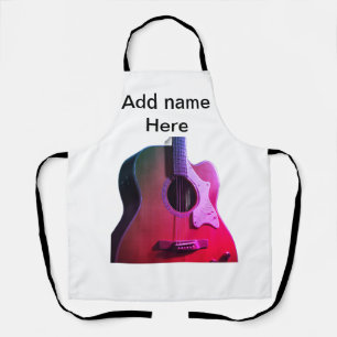 Tablier Ajouter votre nom texte brun acoustique guitare éd