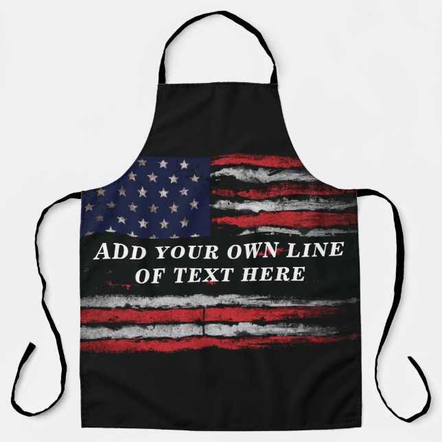 Tablier Ajouter votre propre texte sur grunge American fla (Recto)