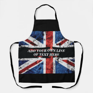 Tablier Ajouter votre texte sur le drapeau anglais Jeu d'o