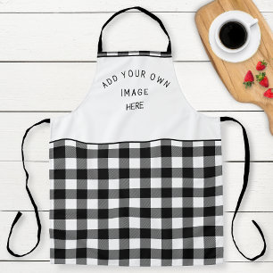 Tablier Ajoutez votre image ou logo, plaid de buffle noir 