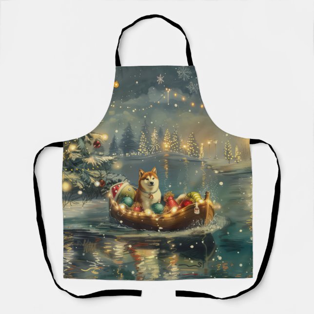 Tablier Akita Christmas Festive Voyage (Recto)
