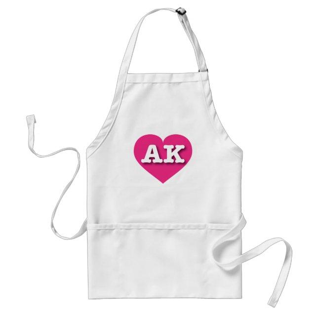 Tablier Alaska Hot Pink Heart - J'aime AK (Devant)