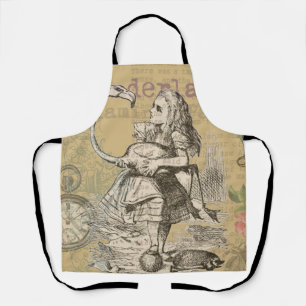 Tablier Alice au pays des merveilles Flamant rose classiqu