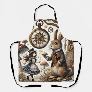 Tablier alice au pays des merveilles lapin blanc