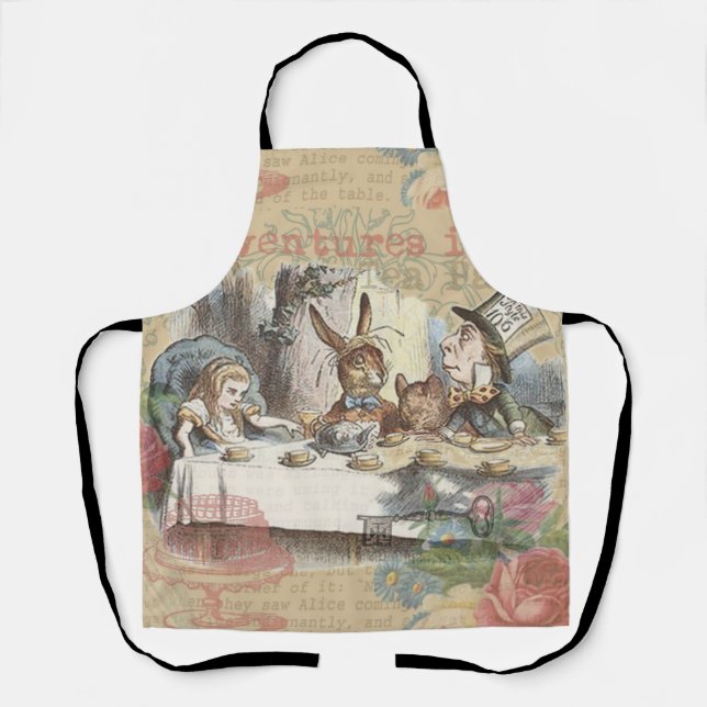 Tablier Alice au pays des merveilles Mad Tea Party Art (Recto)