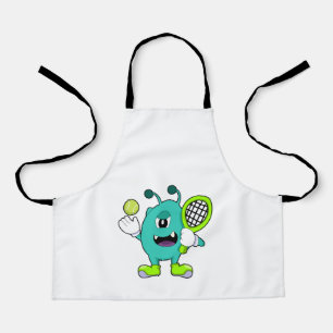 Tablier Alien à Tennis avec raquette de tennis
