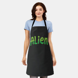 Tablier Alien Mignon Espiègle Espace Alien Typographie Ver