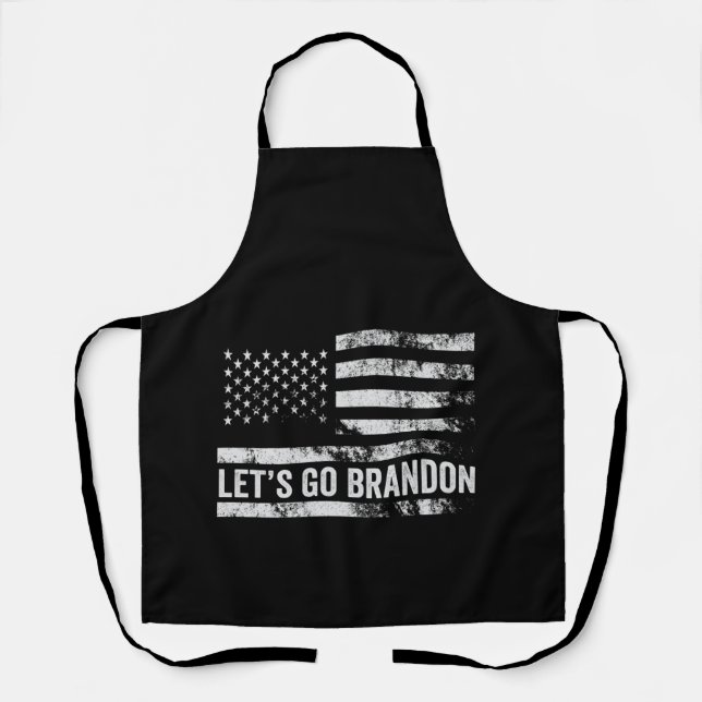 Tablier Allons voir Brandon Funny Patriotic American Flag (Recto)