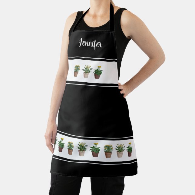 Tablier Amarrages plante fleurs monogrammée plante amant (Insitu)