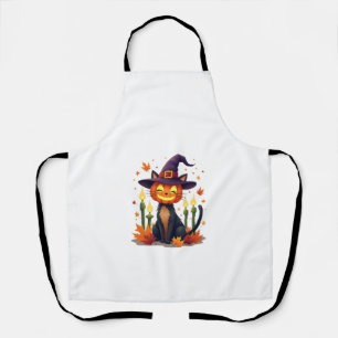 Tablier Amateur de chat drôle avec tête de citrouille Hall