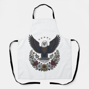 Tablier Amateur de vin rouge et bleu patriotique