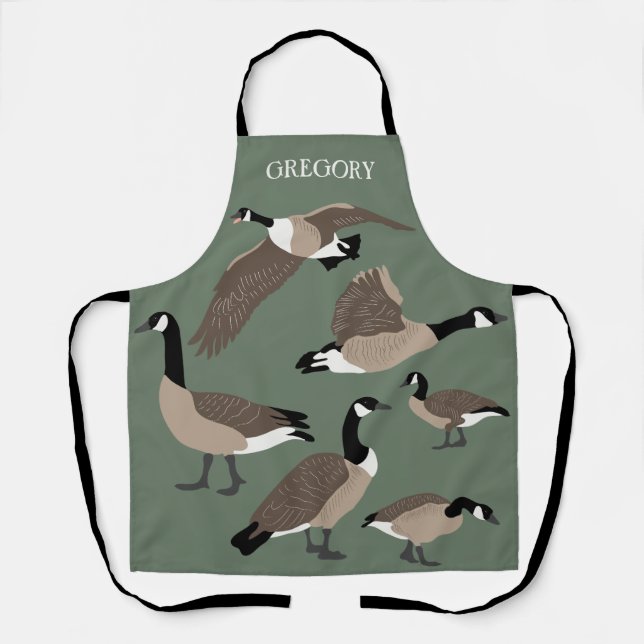 Tablier Amateurs d'oiseaux Canada Oies Illustration person (Recto)