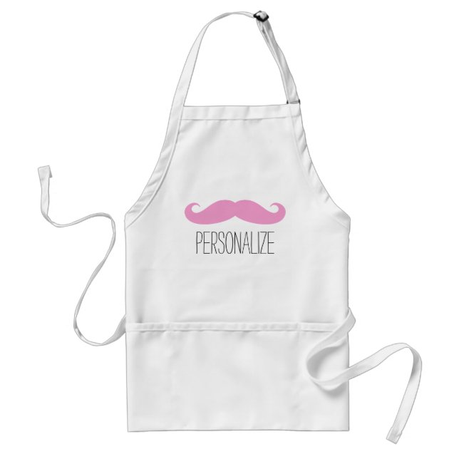 Tablier Ambiance amusante moustache rose pour hommes femme (Devant)