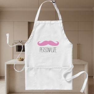 Tablier Ambiance amusante moustache rose pour hommes femme