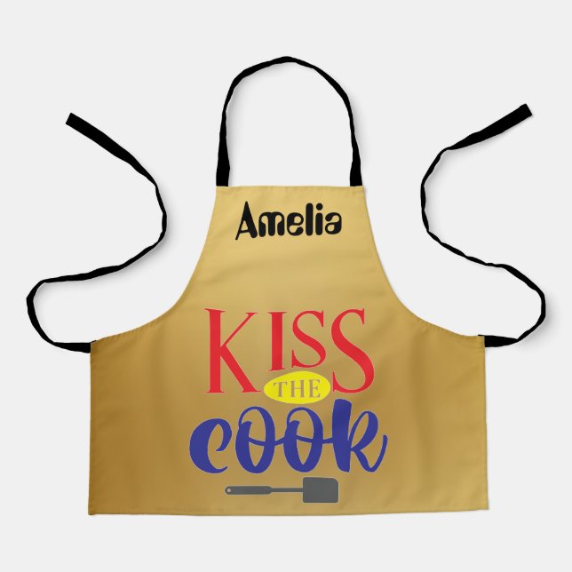 Tablier Amelia embrasse le cuisinier (Recto)
