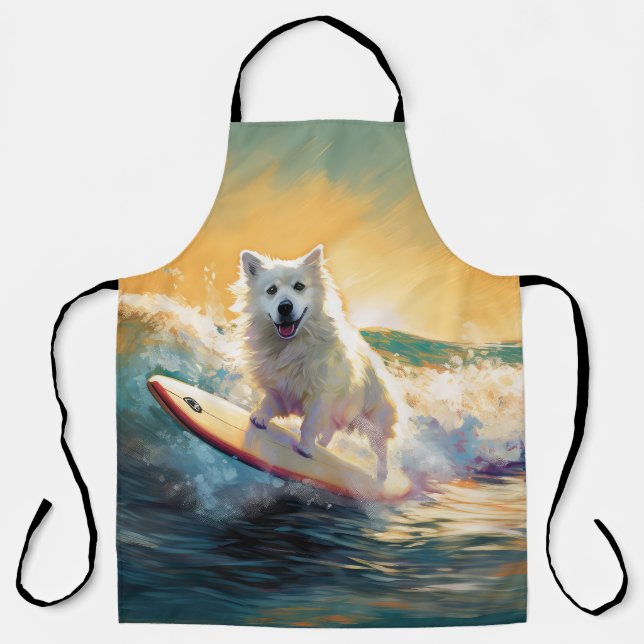Tablier American Eskimo Beach Surf Peinture (Recto)