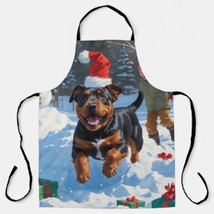 Tablier American Staffordshire Noël Festive Neige